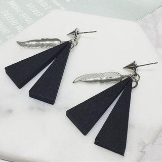 Leaf Triangle Drop Earrings