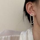Rhinestone Heart Chain Drop Earring 1 Pair - Gold - One Size