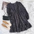 Long-sleeve Floral Mini Dress Floral - One Size