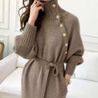 Button-up Midi Sweater Dress