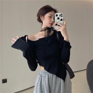 Long-sleeve Asymmetrical Top / Harem Pants