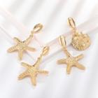Non-matching Faux Pearl Alloy Shell & Starfish Dangle Earring