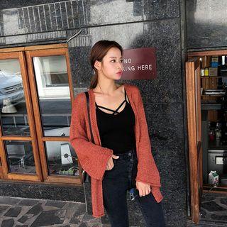 Roll-edge Open-front Cardigan