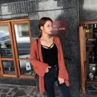 Roll-edge Open-front Cardigan