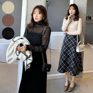 High-neck Mesh Top