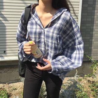 Balloon Sleeve Plaid Shirt