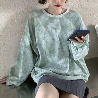 Tie Dye Sweatshirt Grayish Green - One Size