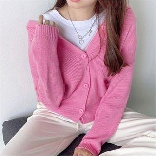 Hooded Kangaroo-pocket Wool Blend Cardigan