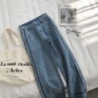 High-waist Denim Cropped Pants