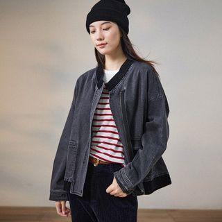 Denim Jacket Black Gray - One Size
