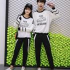 Set: Couple Printed Pullover + Sweatpants