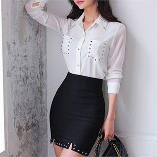 Dual-pocket Studded Shirt