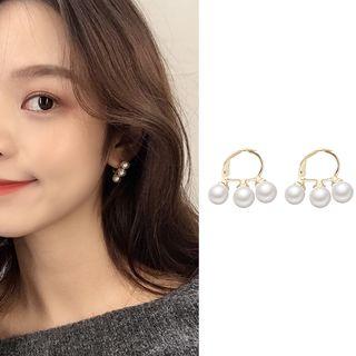 Faux Pearl Earring 1 Pair - Light Gold - One Size