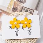 Faux Pearl Flower Dangle Earring 1 Pair - Yellow - One Size