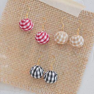 Plaid Ball Dangle Earring