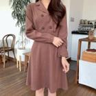 Double-button A-line Blazer Dress