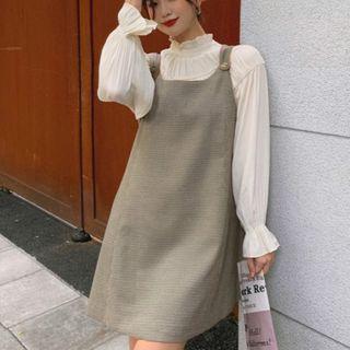 Plaid Overall Dress