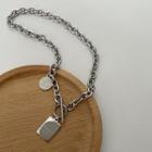 Tag Pendant Stainless Steel Necklace Silver - One Size