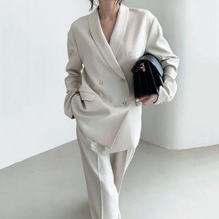 Double-breasted Blazer / Wide Leg Pants
