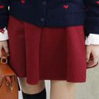 Band-waist Napped Mini Flare Skirt