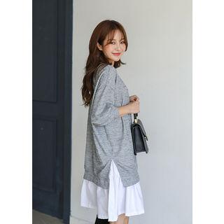 Tall Size Layered-hem Pullover Dress