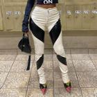Two Tone Faux Leather Skinny Pants