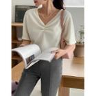 Plus Size Short-sleeve Shirred T-shirt