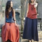 Set: Plain Tank Top + Midi Skirt