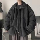 Fleece-lined Padding Cargo Zip Jacket