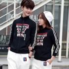 Couple Matching Letter Zip Jacket
