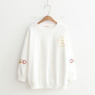 Floral Embroidery Letter Hoodie
