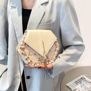 Beaded Lace Chain Crossbody Bag