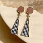 Houndstooth Triangle Dangle Earring 1 Pair - Silver Pin - As Shown In Figure - One Size