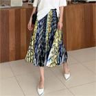 Multi-pattern Long Pleat Skirt