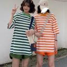 3/4-sleeve Striped T-shirt / Shorts