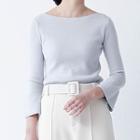 Plain Bell-sleeve Sweater