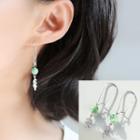 925 Sterling Silver Leaf Bead Dangle Earring 1 Pair - As Shown In Figure - One Size