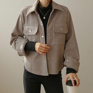 Flap-pocket Short Shirt Jacket
