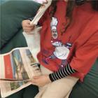 Elbow-sleeve Chef Print T-shirt