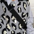 Leopard Print Knit Vest Leopard Gray - One Size