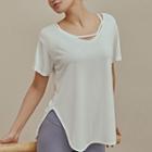 Short-sleeve Side-slit Sports T-shirt