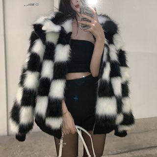 Furry Check Jacket