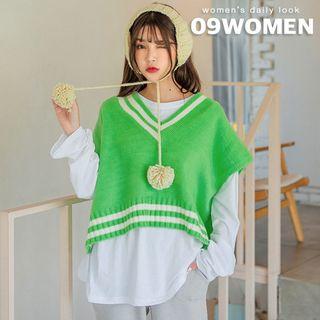 Plus Size Cap-sleeve Knit Top