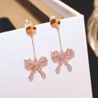 Faux Crystal Bow Dangle Earring 1 Pair - As Shown In Figure - One Size