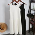 Pleated Strappy Midi Dress