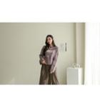 Set Of 2: Raglan-sleeve Punched-trim Sweater