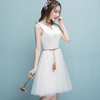 Plain Sleeveless / Off Shoulder/ Strapless Bridesmaid Dress