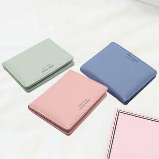 Lettering Faux Leather Short Wallet