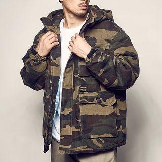 Camo Hooded Utility Jacket