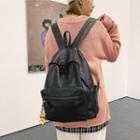 Dog Charm Faux Leather Backpack